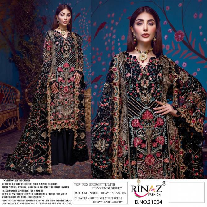 Rinaz Adan Libas 12Fancy Festive Wear Georgette Heavy Work Pakistani Salwar Kameez Collection